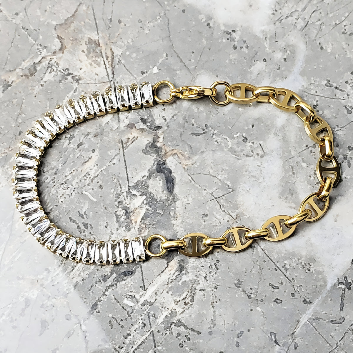 Gold Baguette Tennis Bracelet