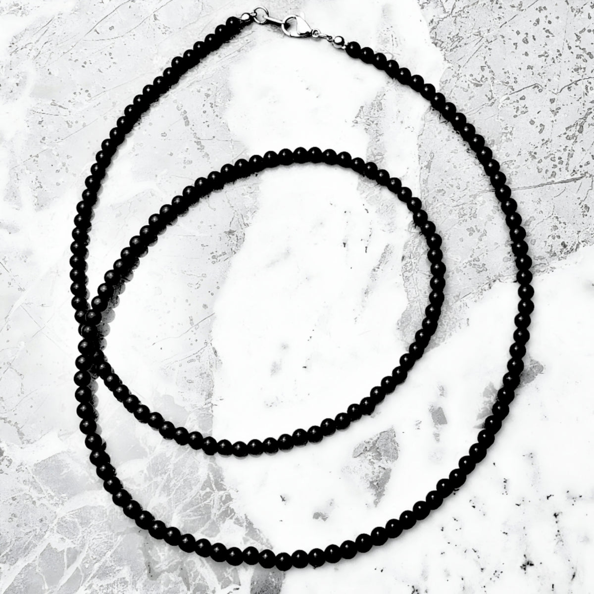 Matte Black Onyx Gemstone Chain Necklace