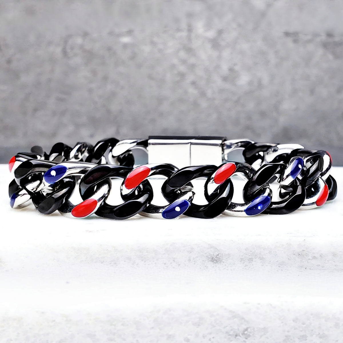 Black & Blue Link Bracelet