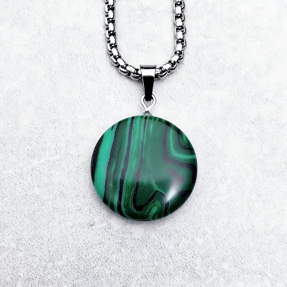 Malachite Coin Necklace