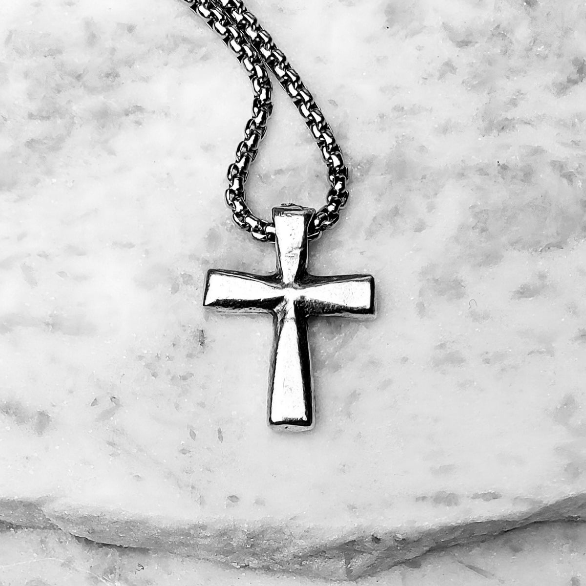 Silver Mykonos Cross Necklace