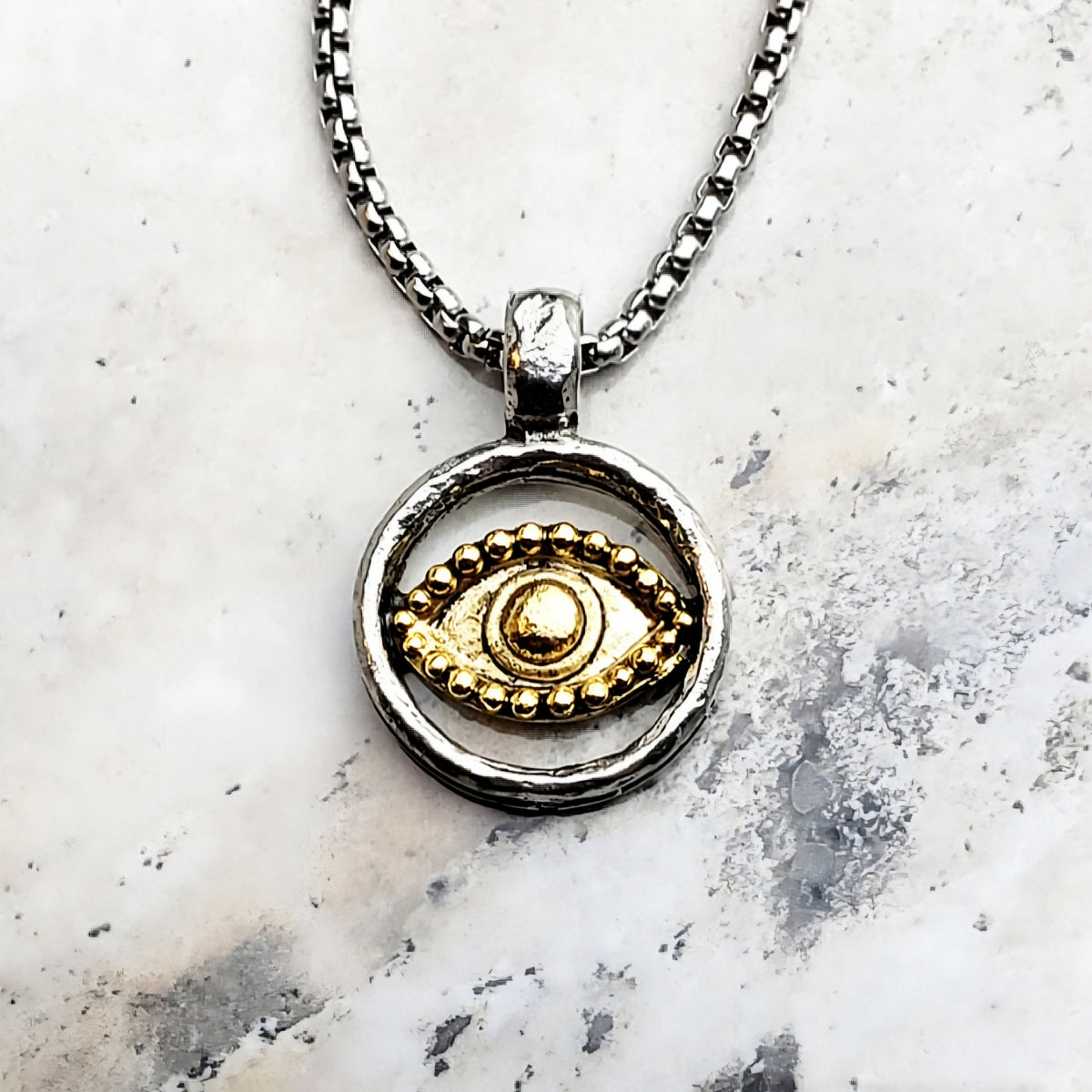 Rustic Evil Eye Necklace