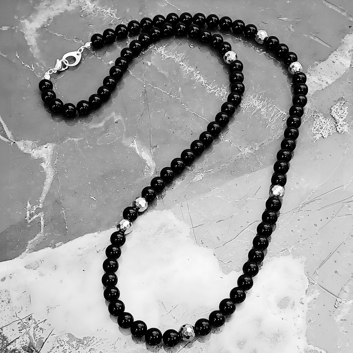 Platinum & Onyx Necklace