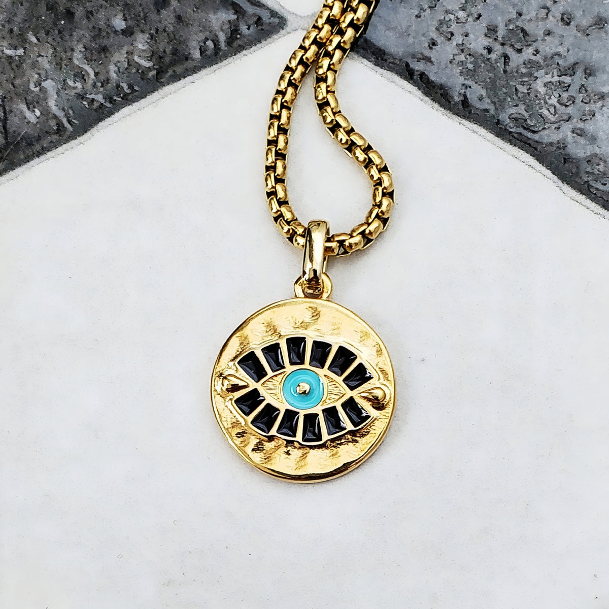 Tribal Evil Eye Coin Necklace