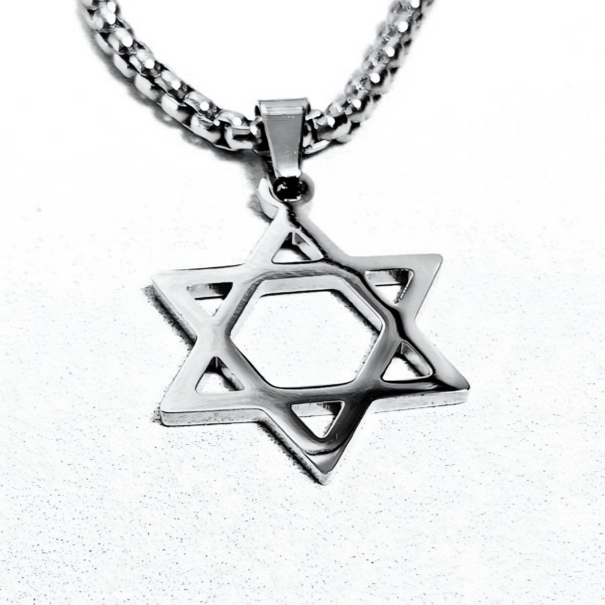 Silver Star of David Necklace