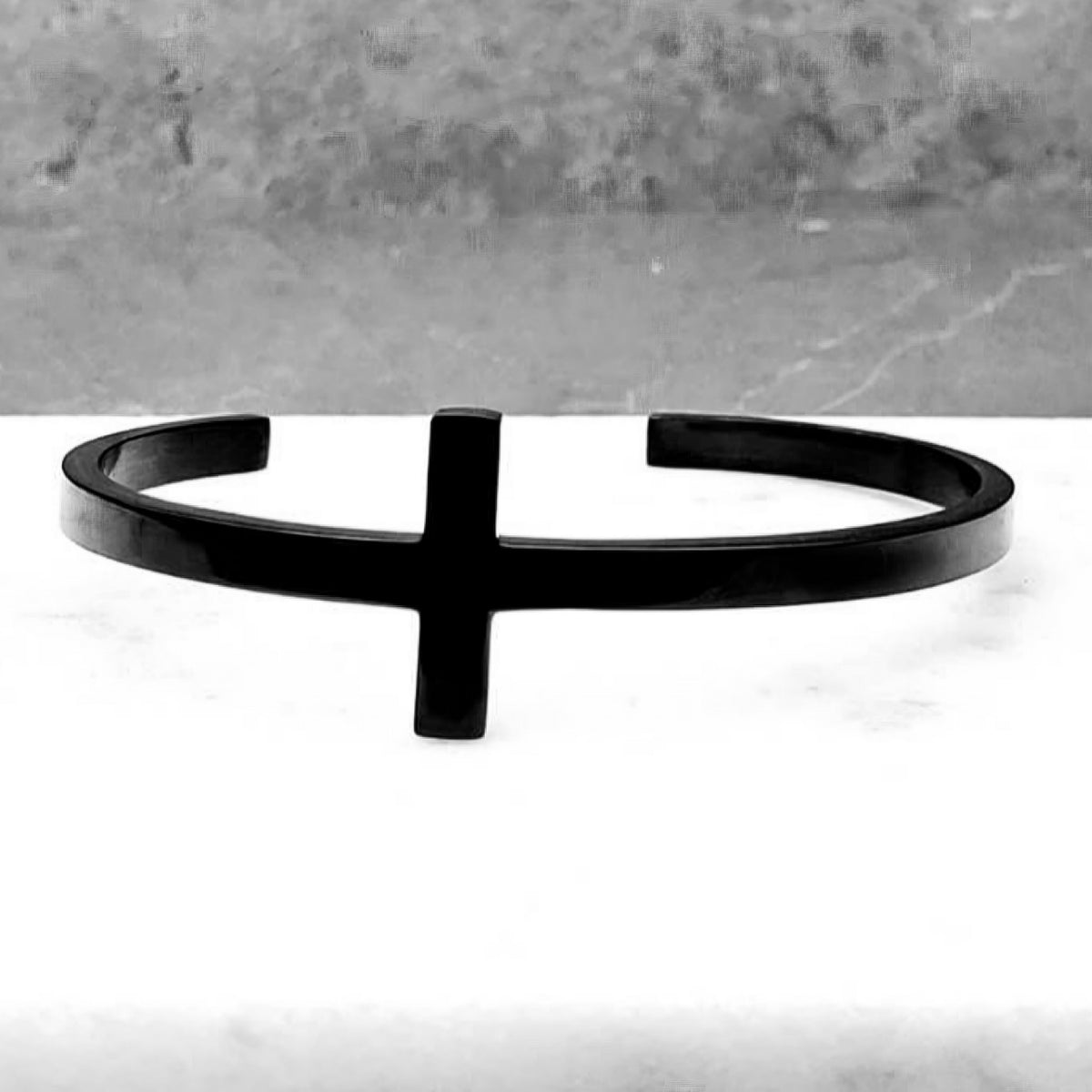 Black Cross Cuff Bracelet