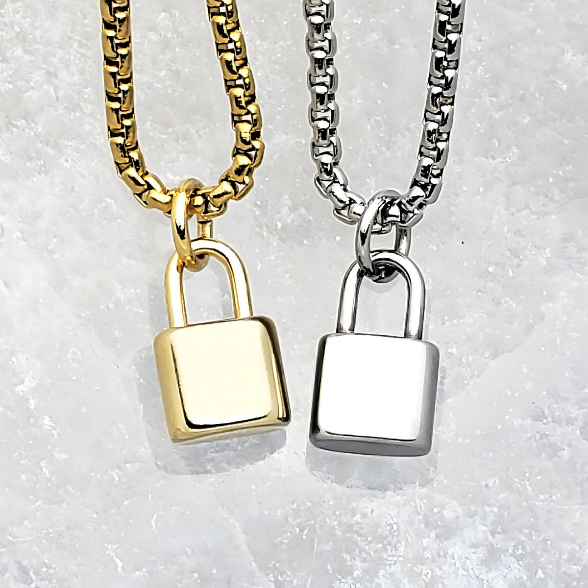 Gold Mini Padlock Necklace