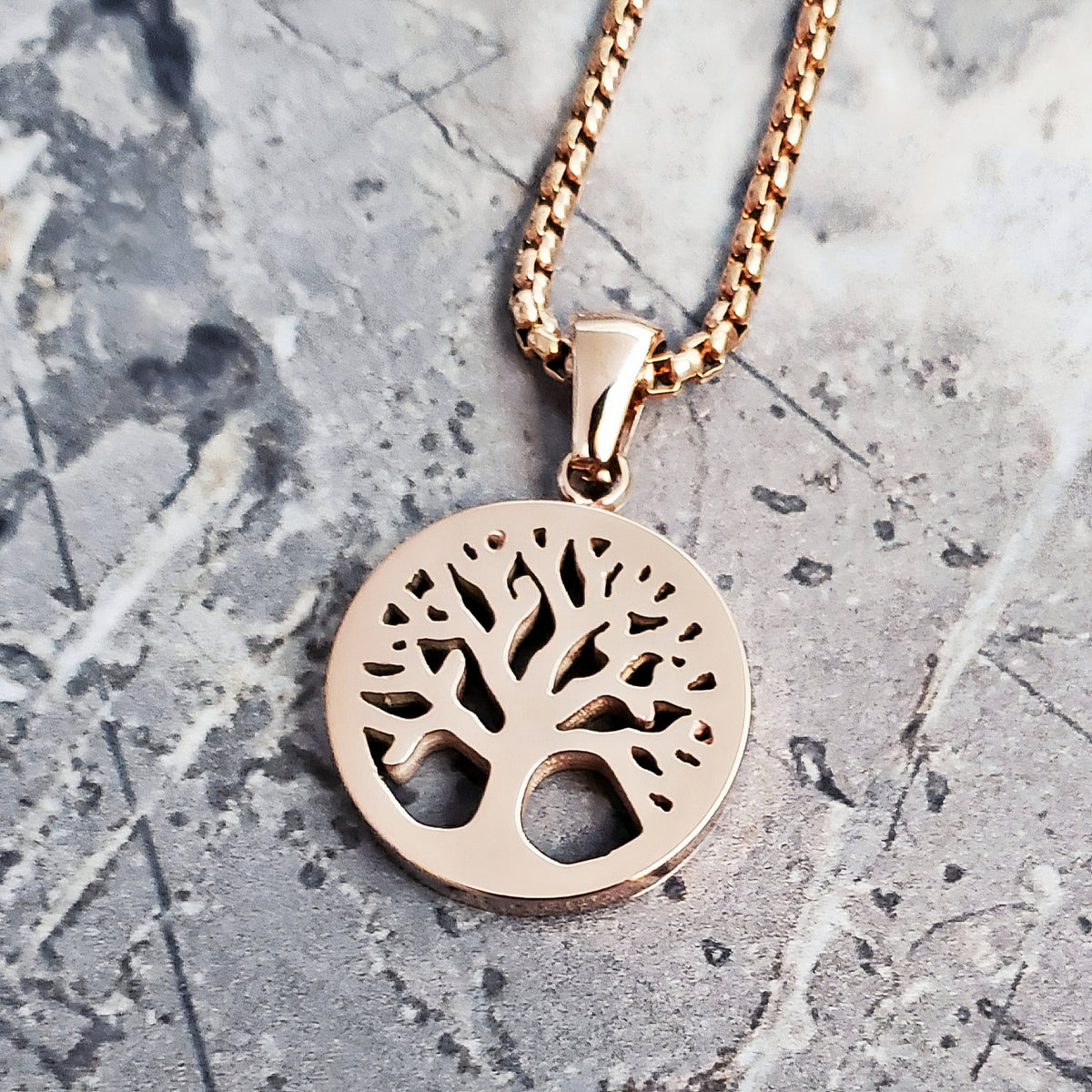 Rose Gold Tree of Life Necklace