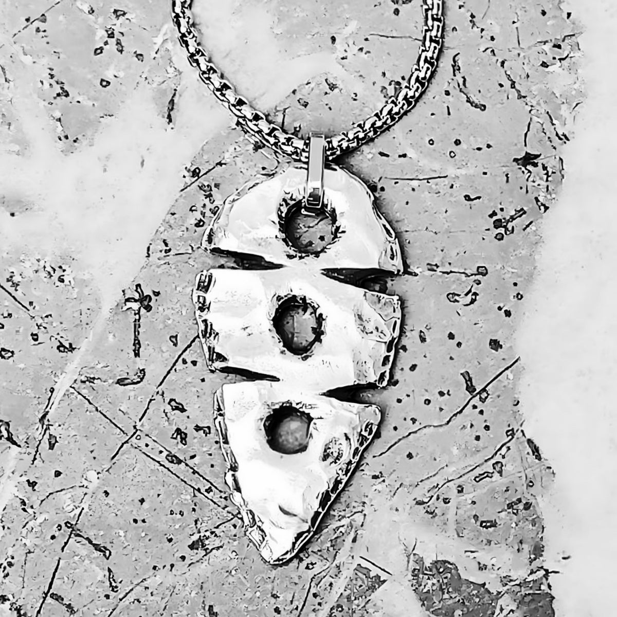 Rustic Tribal Neolithic Arrowhead Necklace