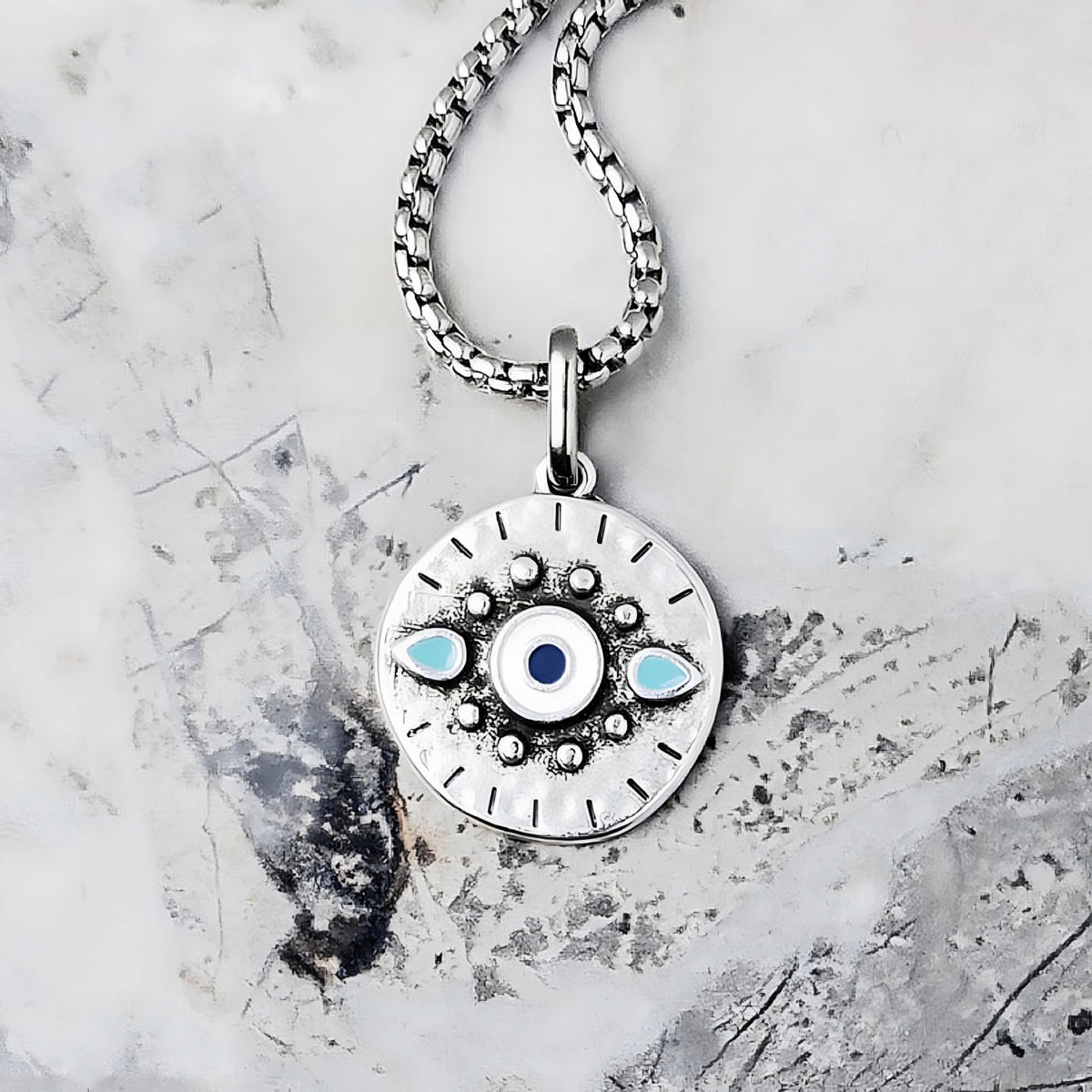 Tribal Evil Eye Coin Necklace