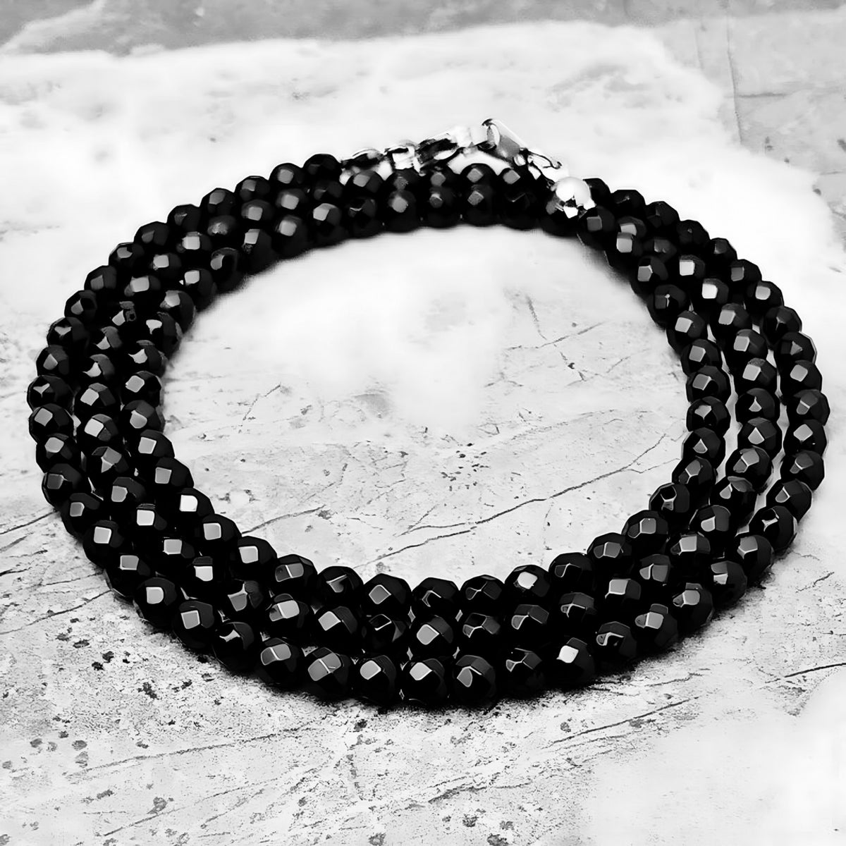 Faceted Black Onyx Necklace