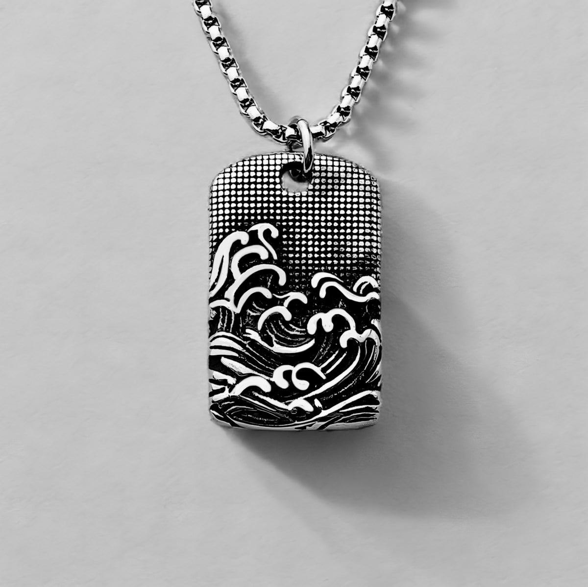 Waves Dog Tag Necklace