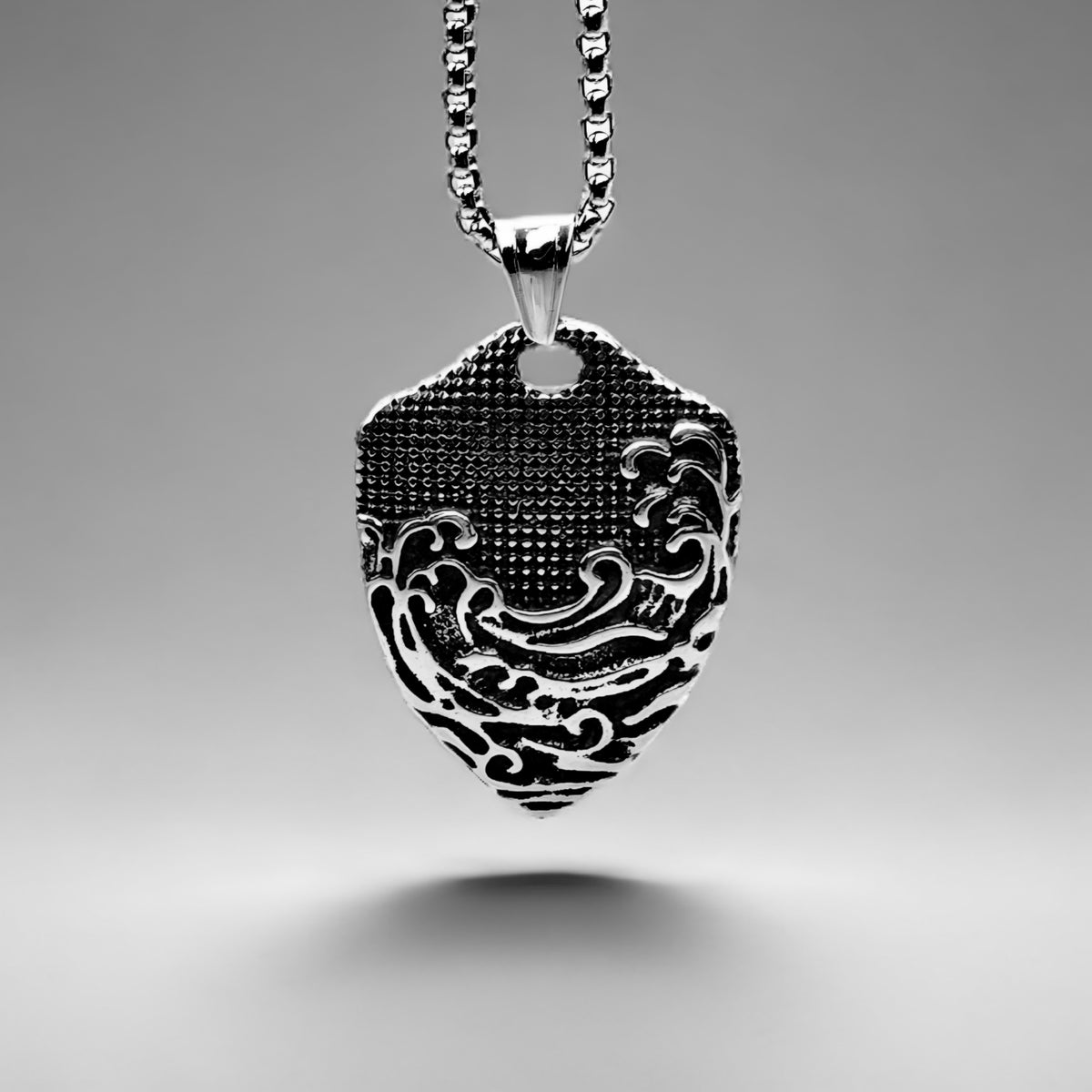 Waves Shield Pendant Necklace