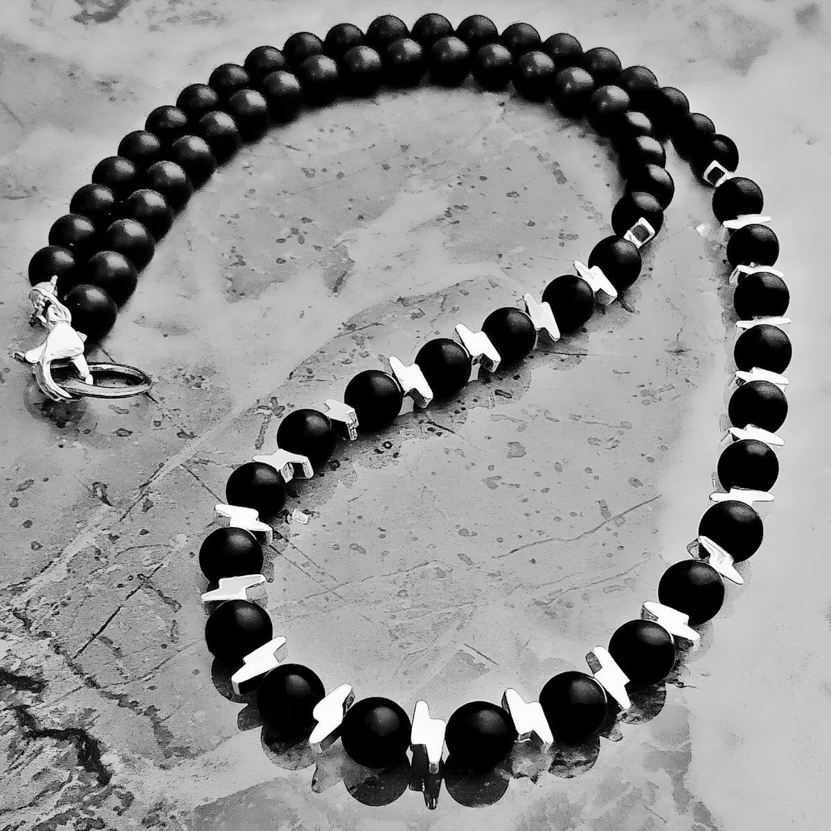 Onyx Thunder & Lightning Necklace