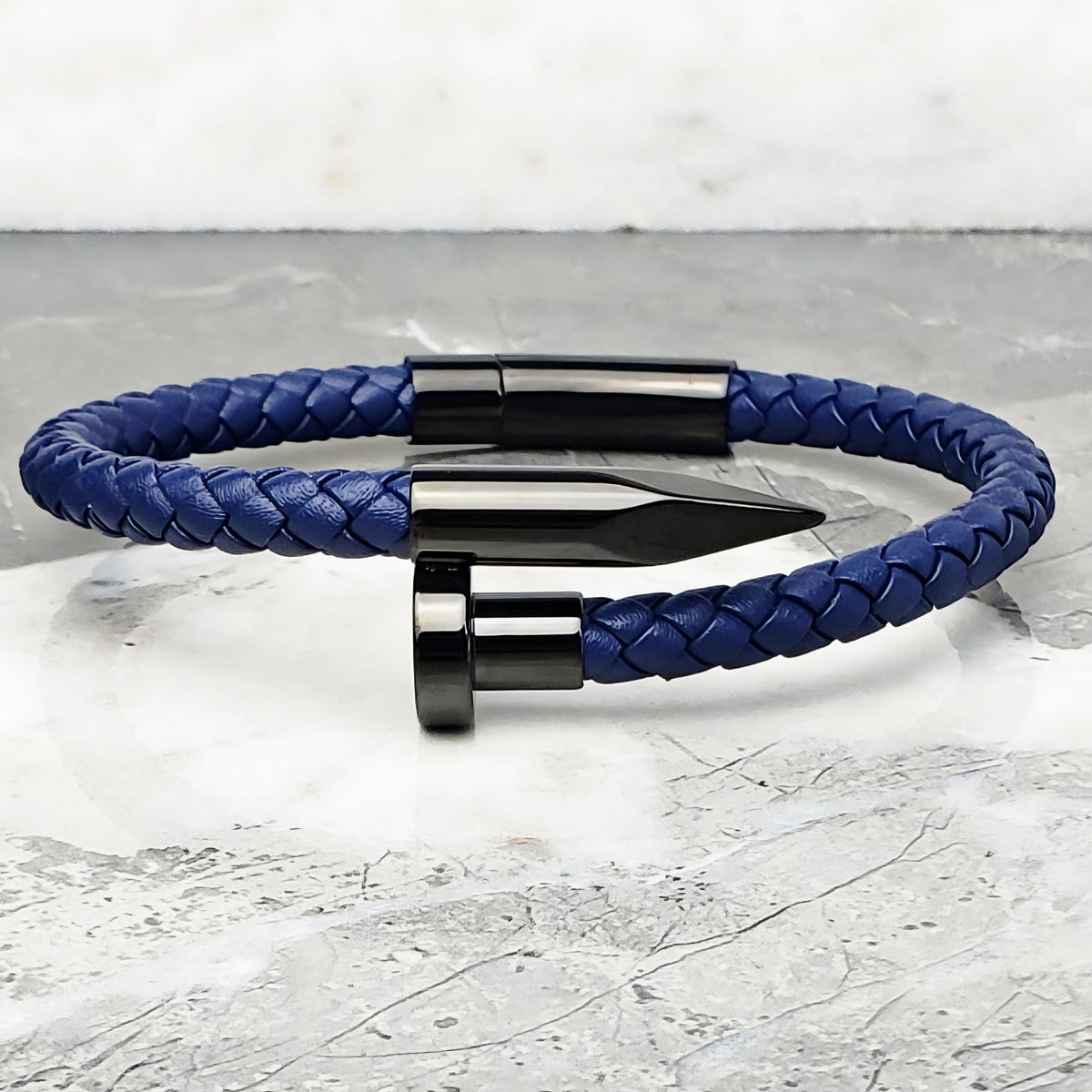 Sapphire Leather Cuff Bracelet
