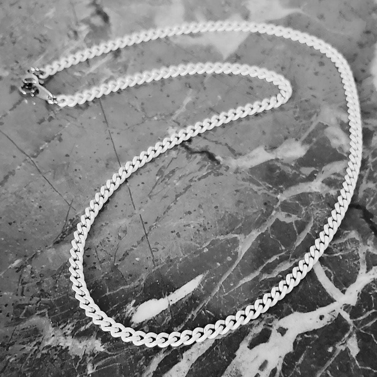 White Curb Chain Necklace