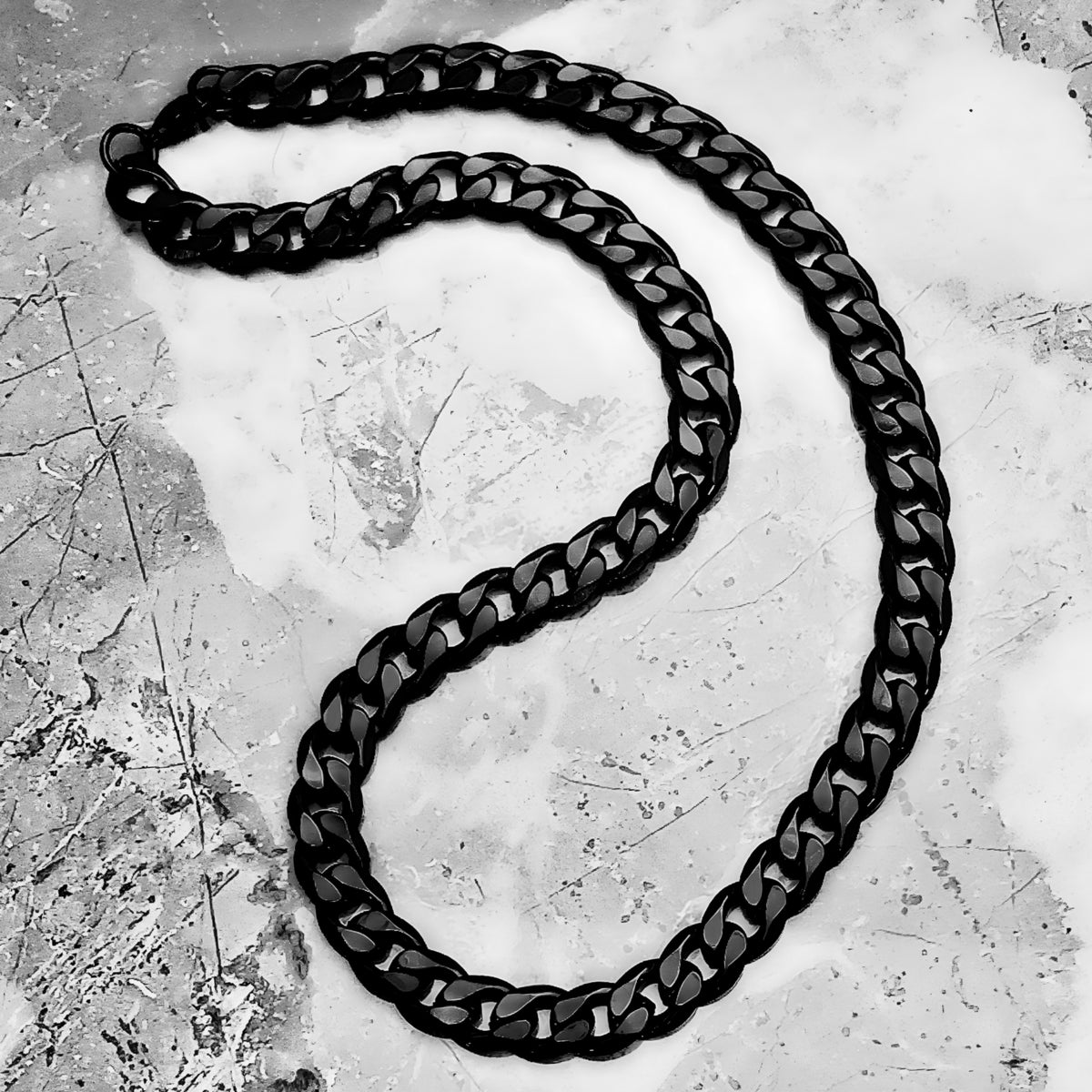 Black Cuban Link Chain Necklace