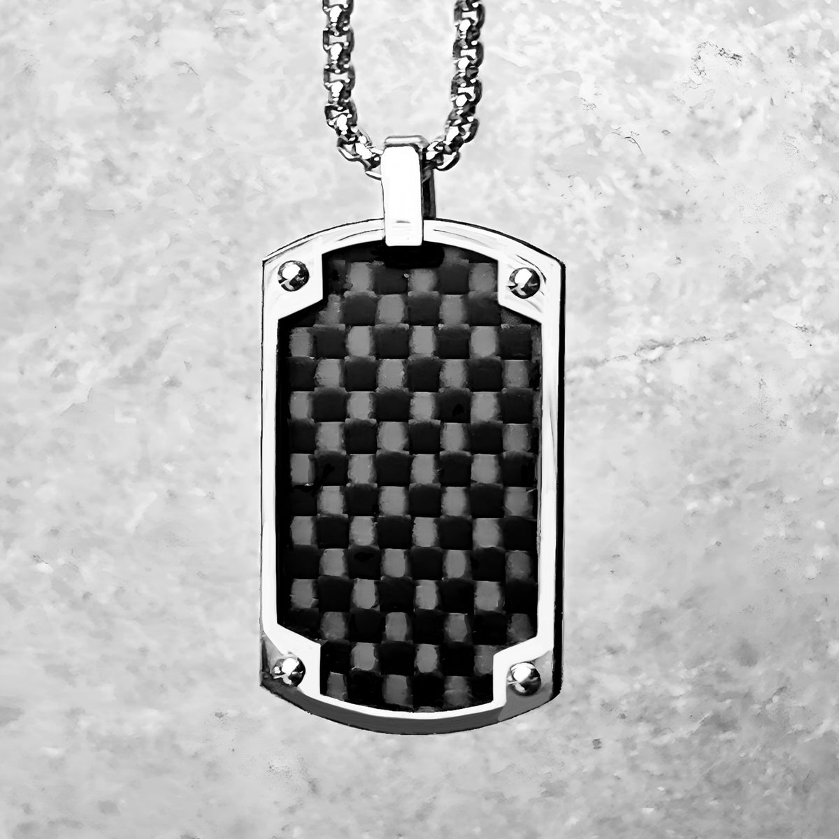 Carbon Fiber Tag Necklace