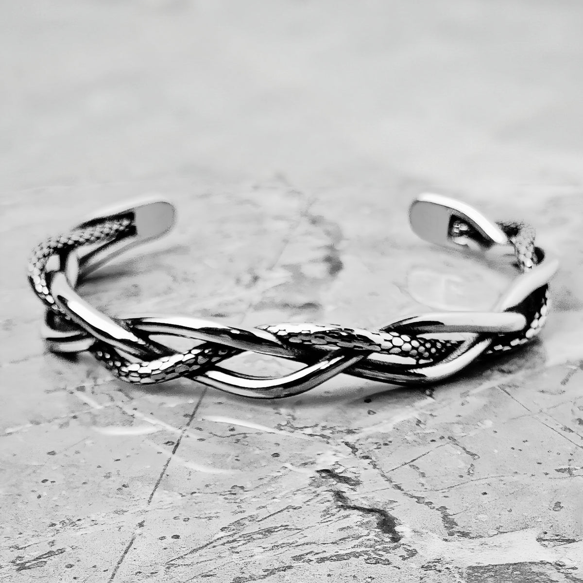 Twisted Ouroboros Cuff Bracelet