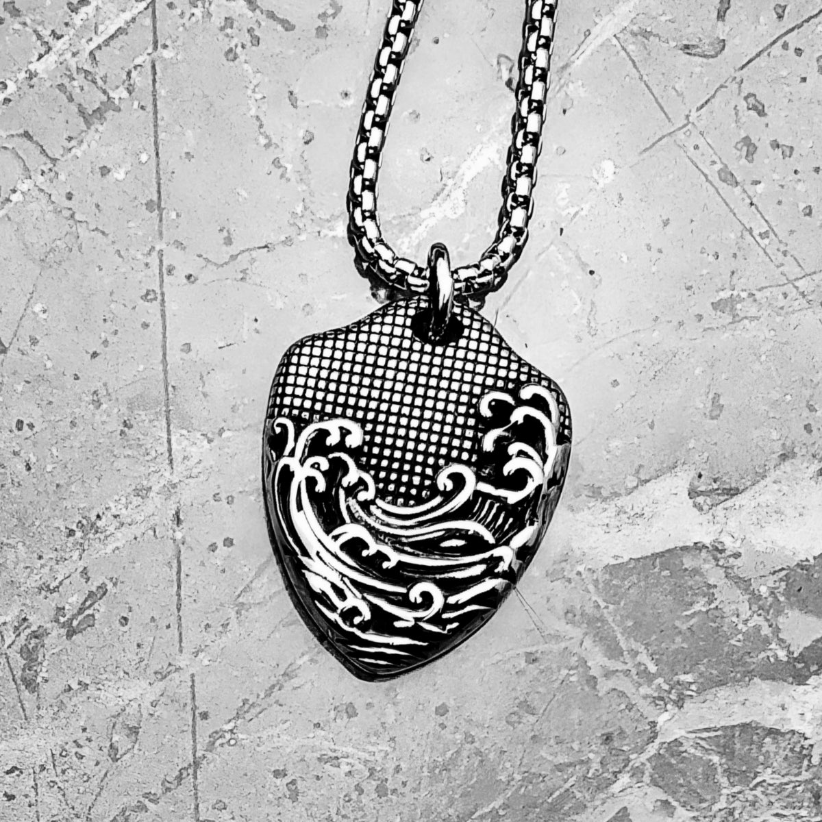Waves Shield Pendant Necklace