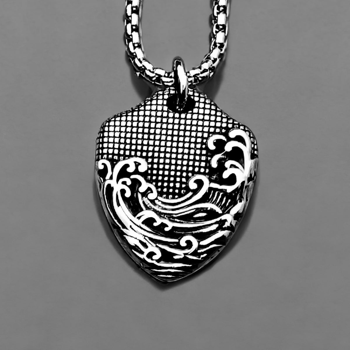 Waves Shield Pendant Necklace