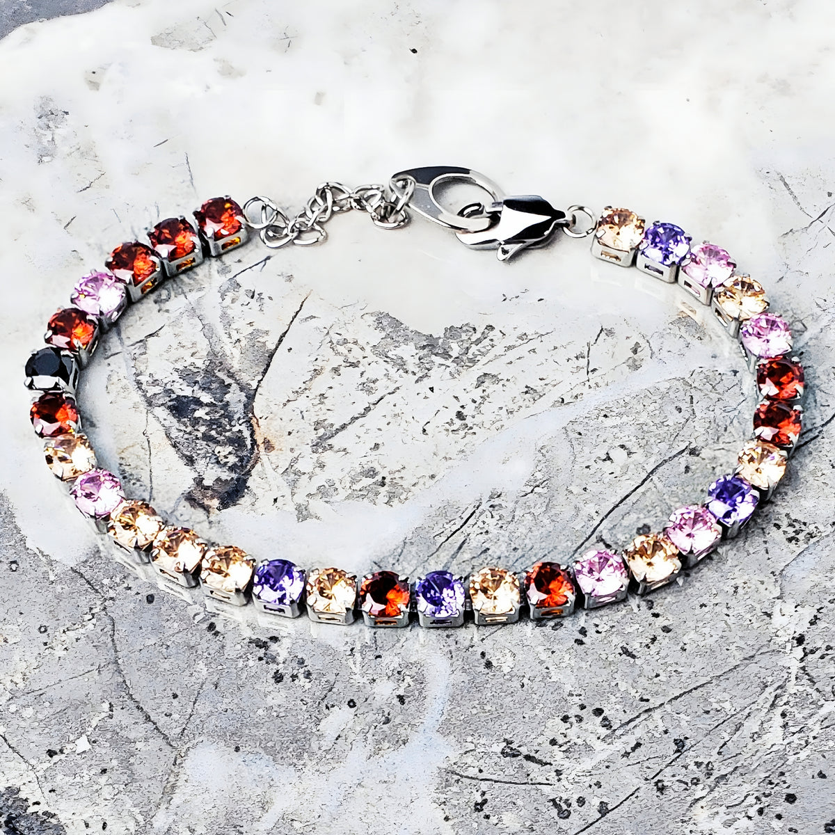 Multicolor Tennis Chain Bracelet
