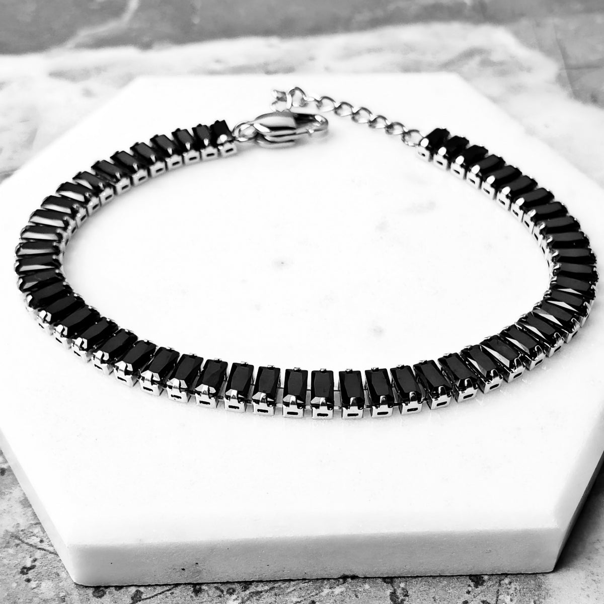 Onyx Baguette Tennis Bracelet