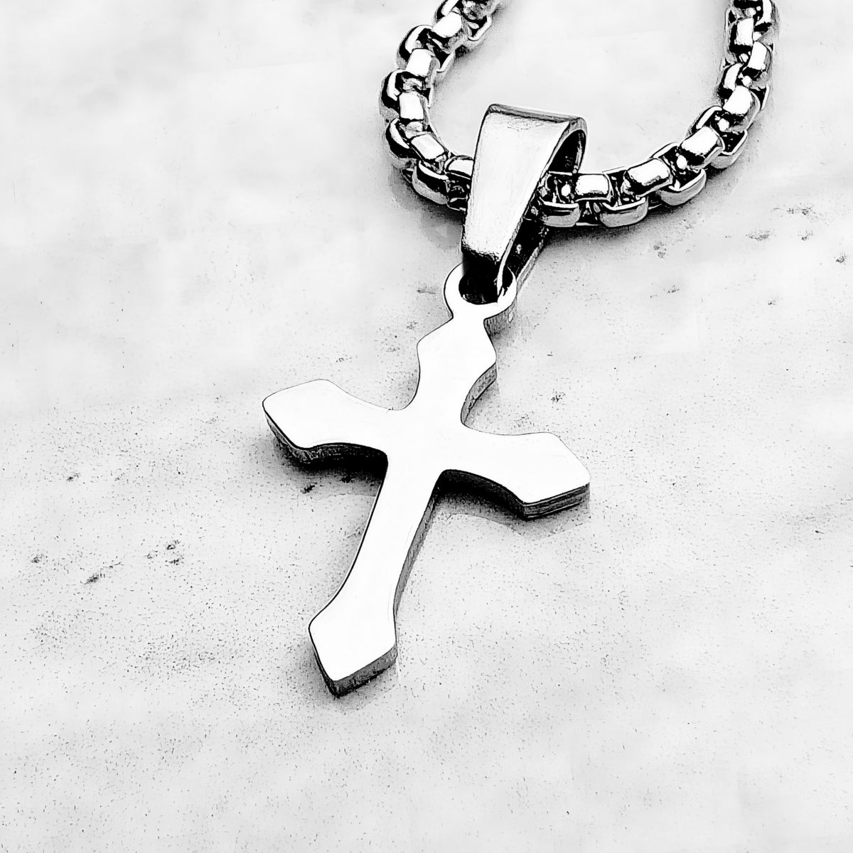 Sleek Silver Cross Necklace