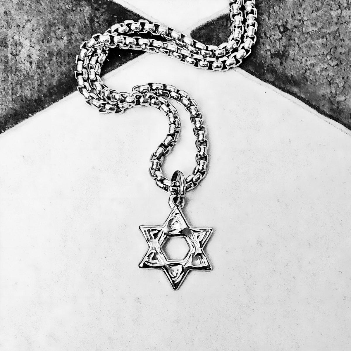 Silver Rustic Star of David