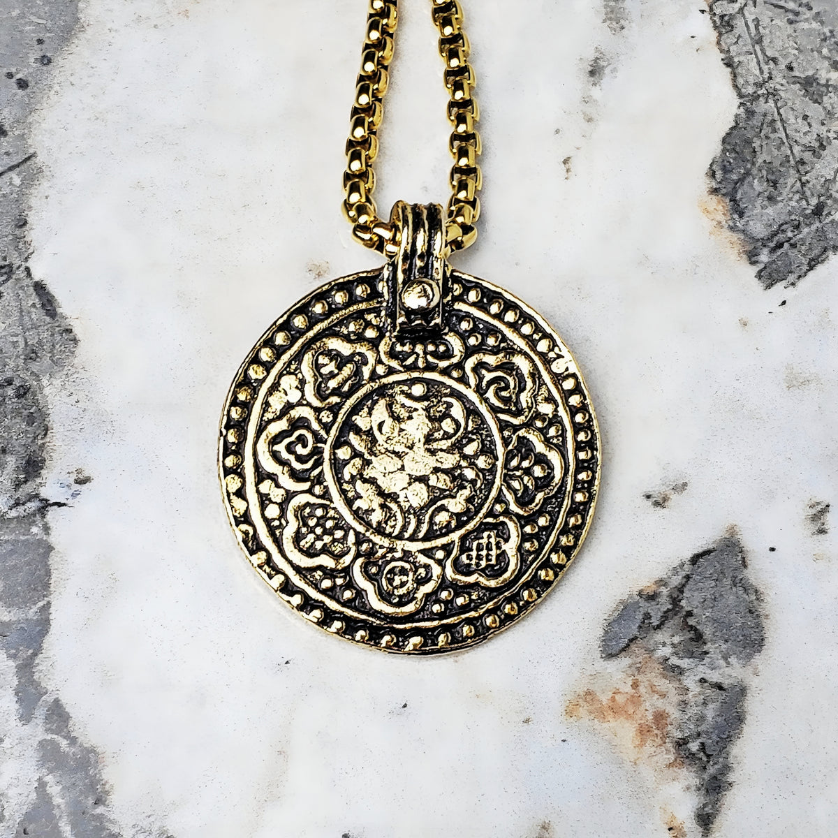 8 Fold Path Medallion Necklace