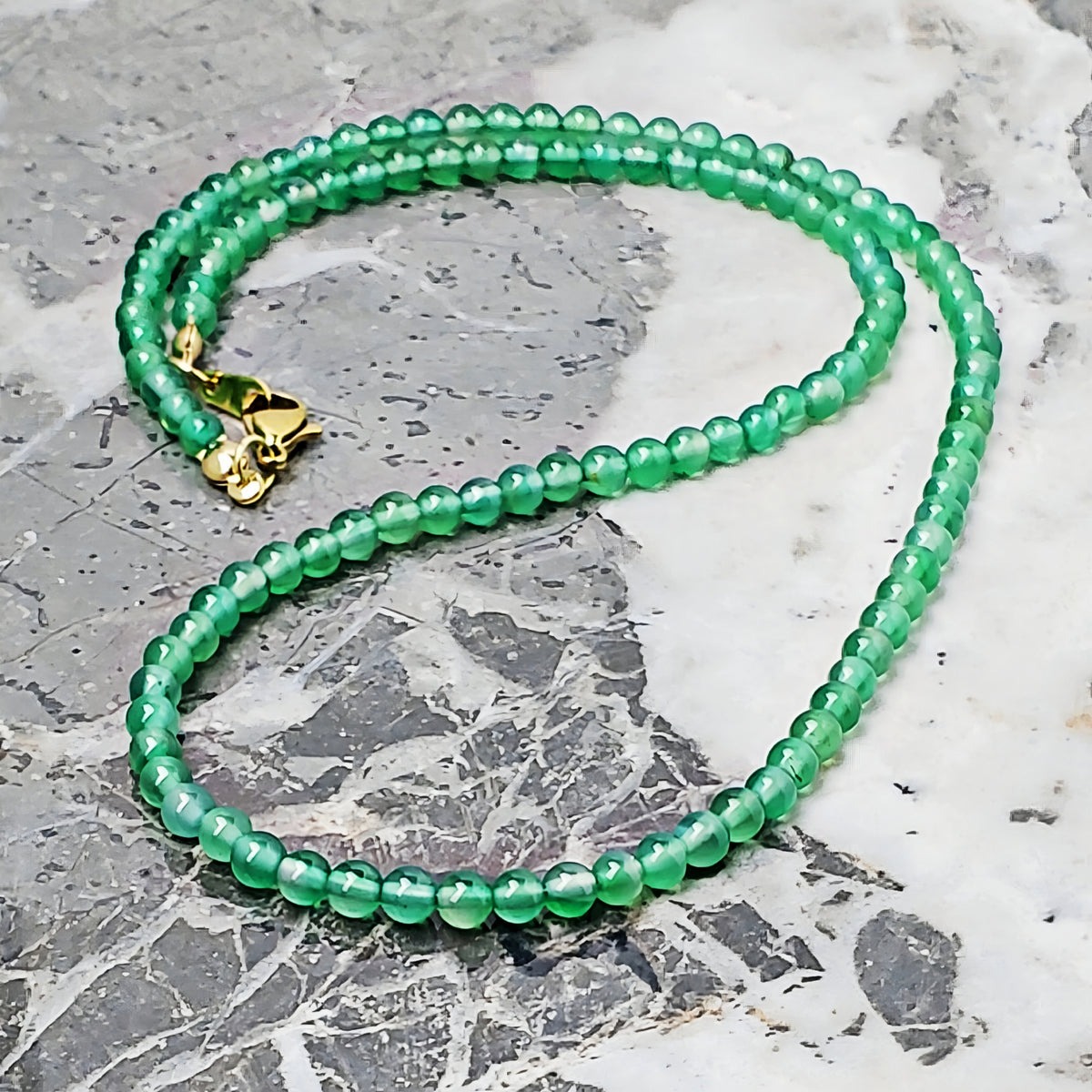 Green Onyx Gemstone Chain Necklace