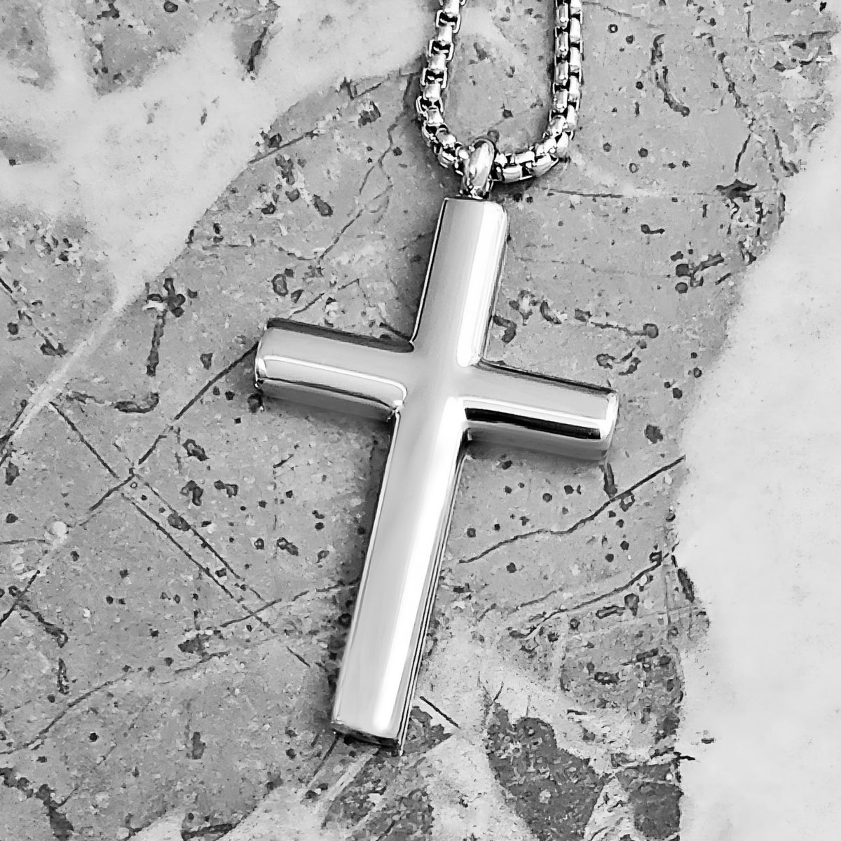 Silver Sleek Cross Necklace