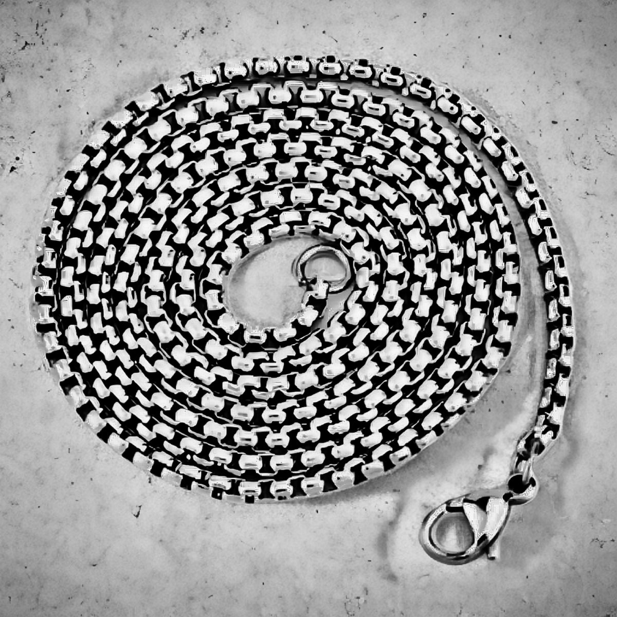 Silver Stainless Steel Box Chain Necklace