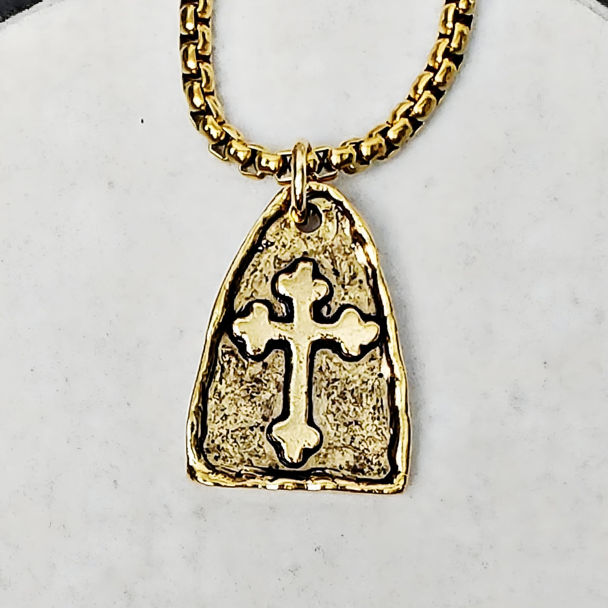 Rustic Cross Arch Necklace