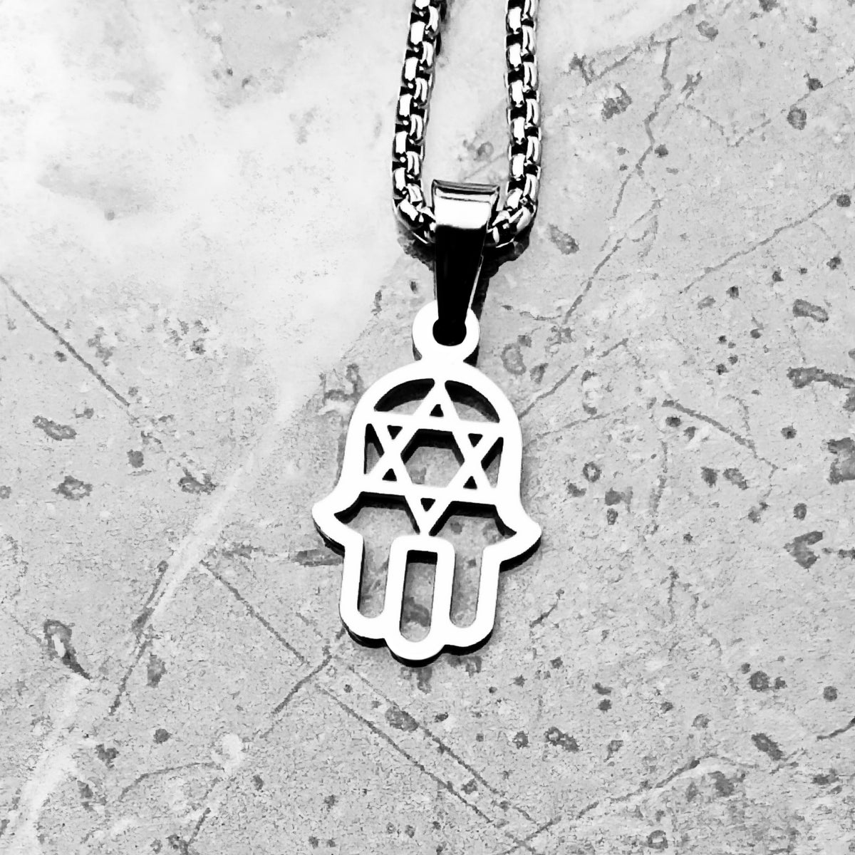 Hamsa Star of David Necklace