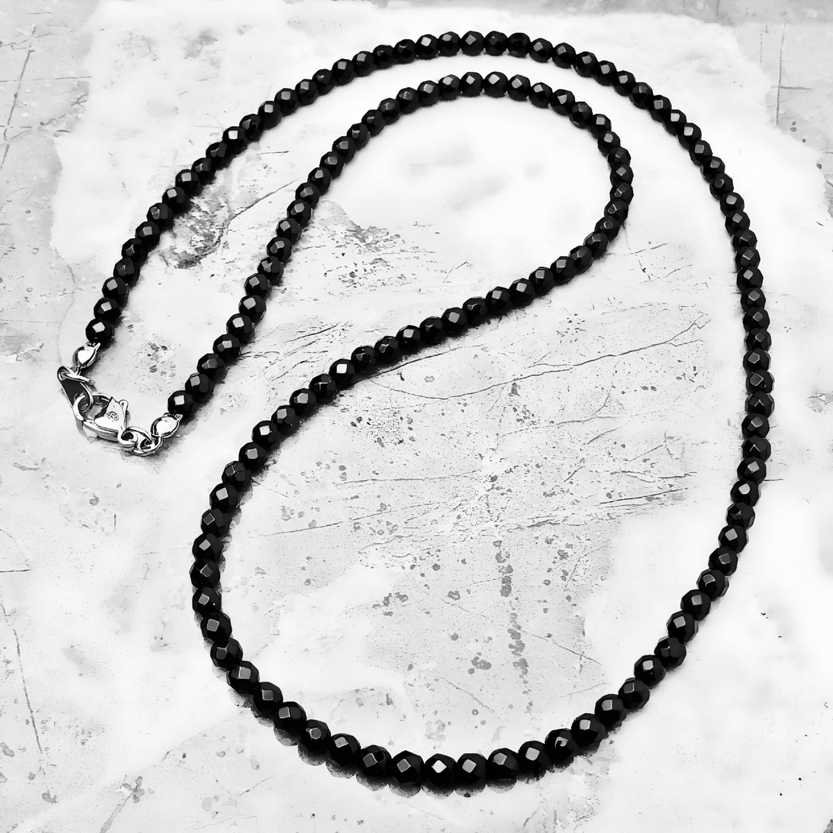 Faceted Black Onyx Necklace