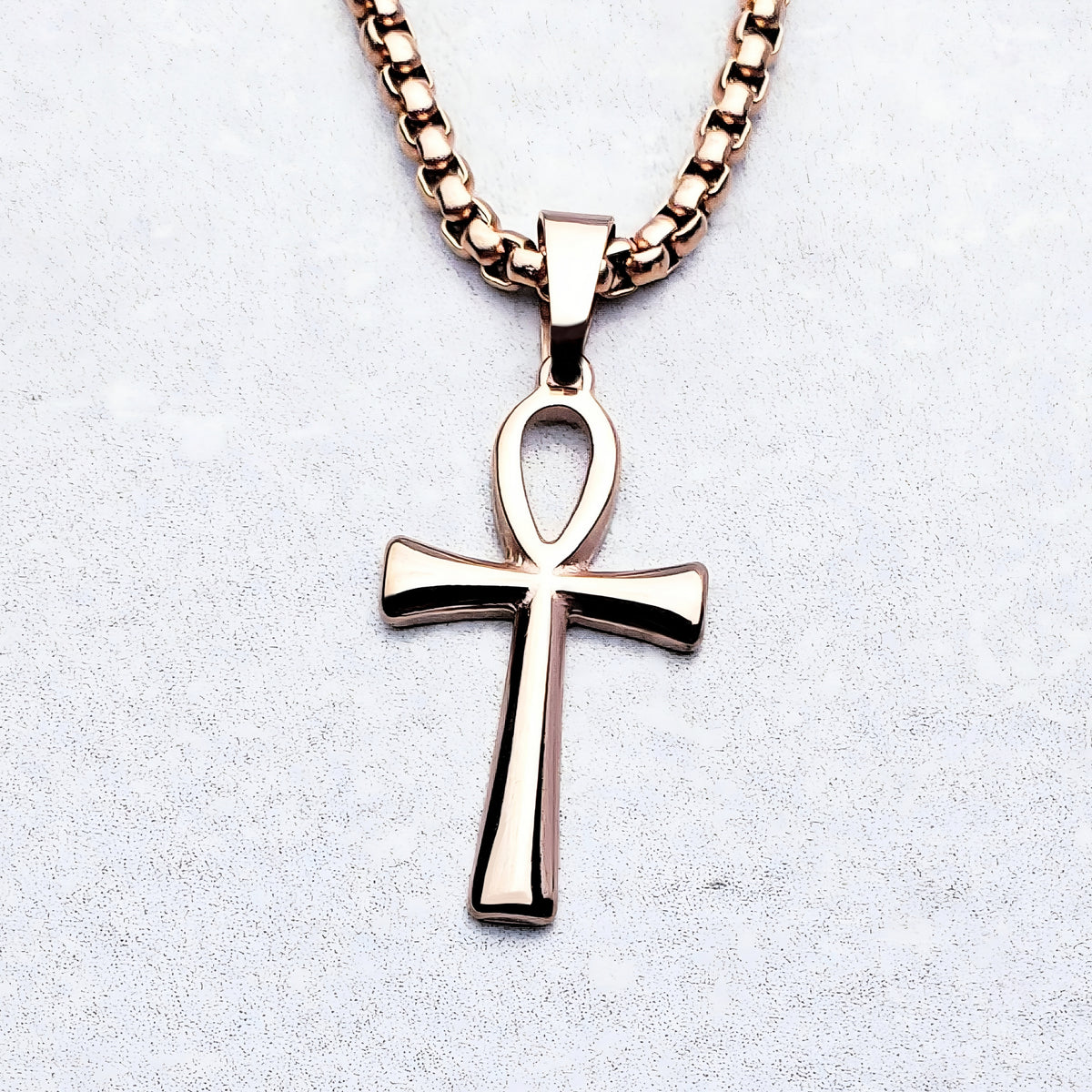 Rose Gold Ankh Necklace