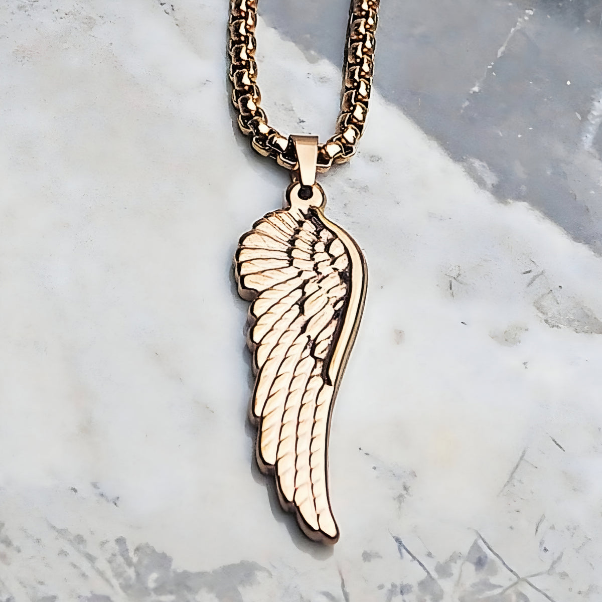 Rose Gold Angelic Warrior Wing Necklace