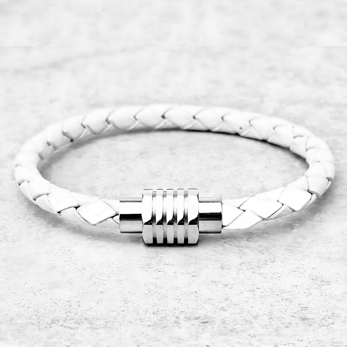 White Leather Bolo Bracelet