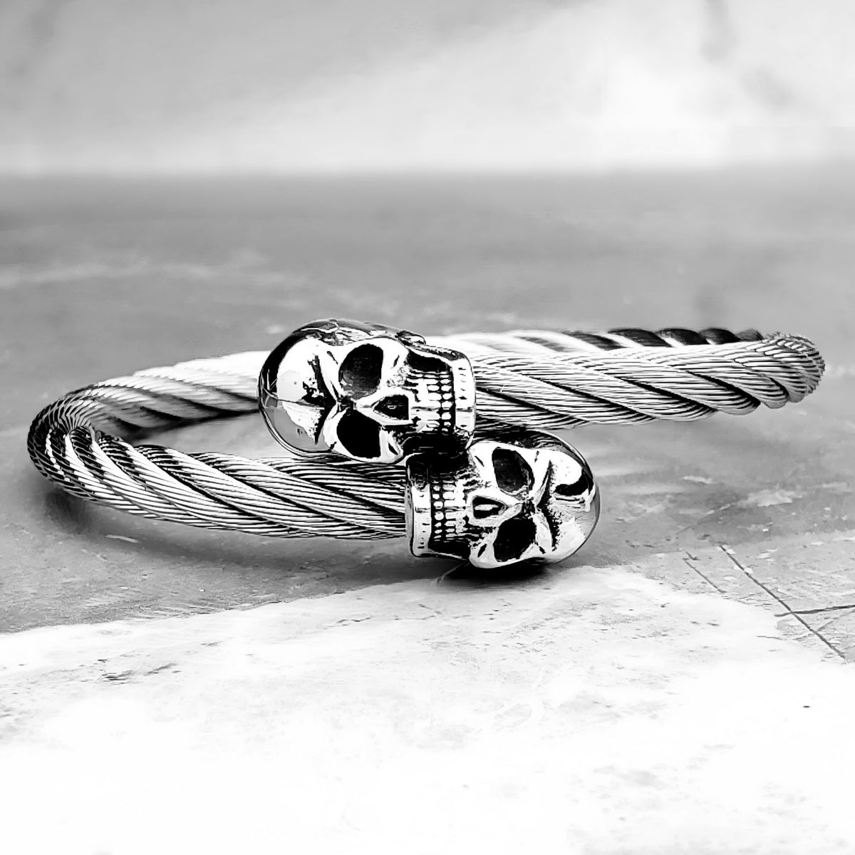 Skulls Wire Cuff Bracelet