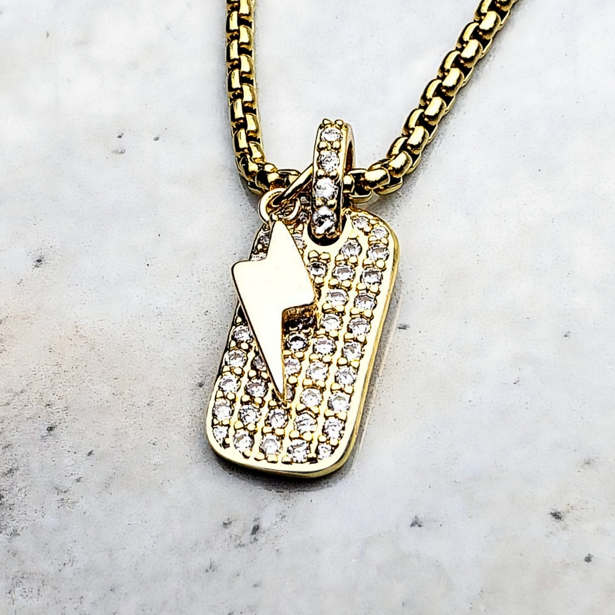 Mini Lightning Tag Necklace