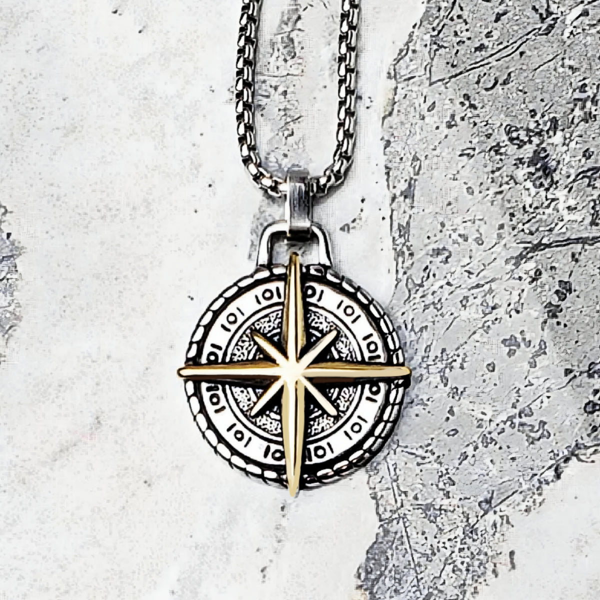 Maritime Compass Medallion Necklace