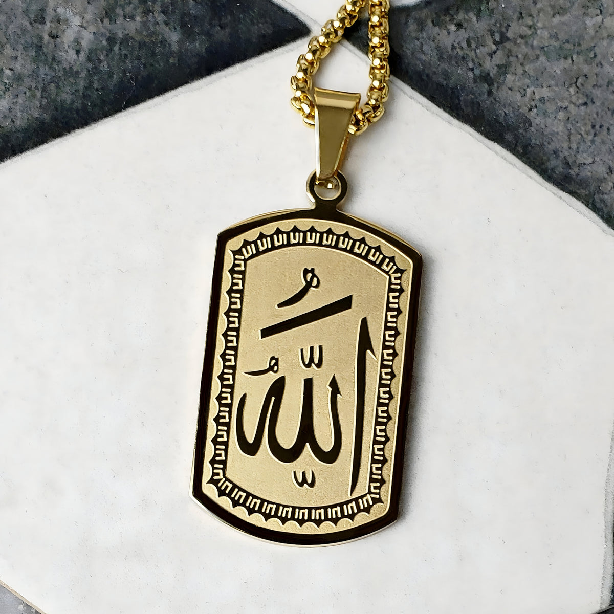 Gold Allah Tag Necklace