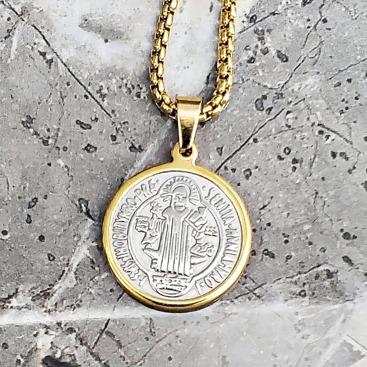 Saint Benedict Coin Necklace