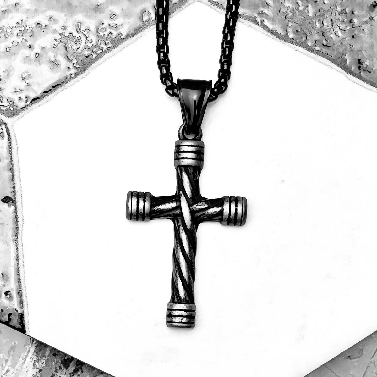 Rustic Twisted Cross Necklace