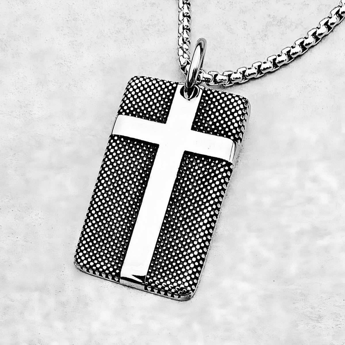 Cross Dog Tag Necklace