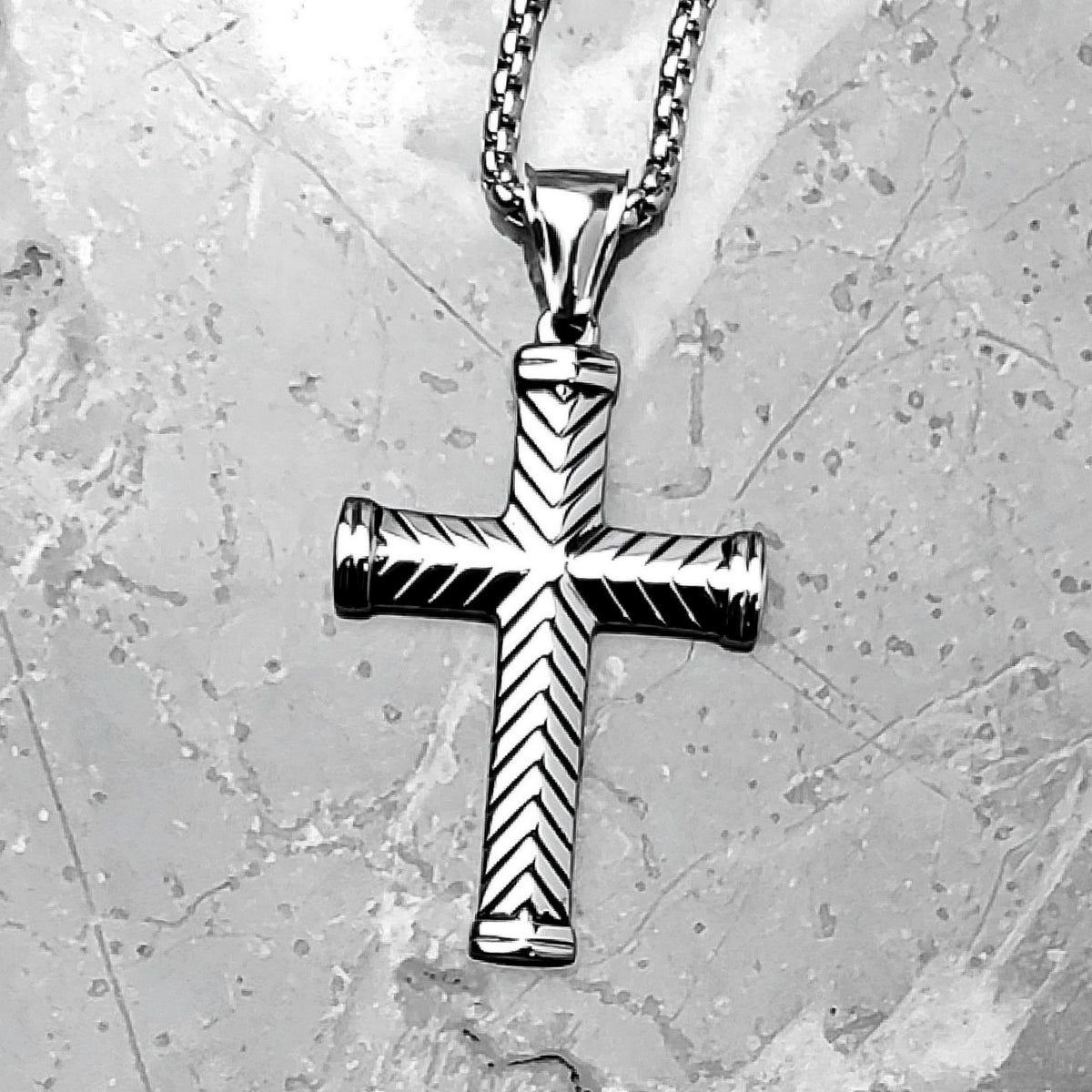 Silver Chevron Cross