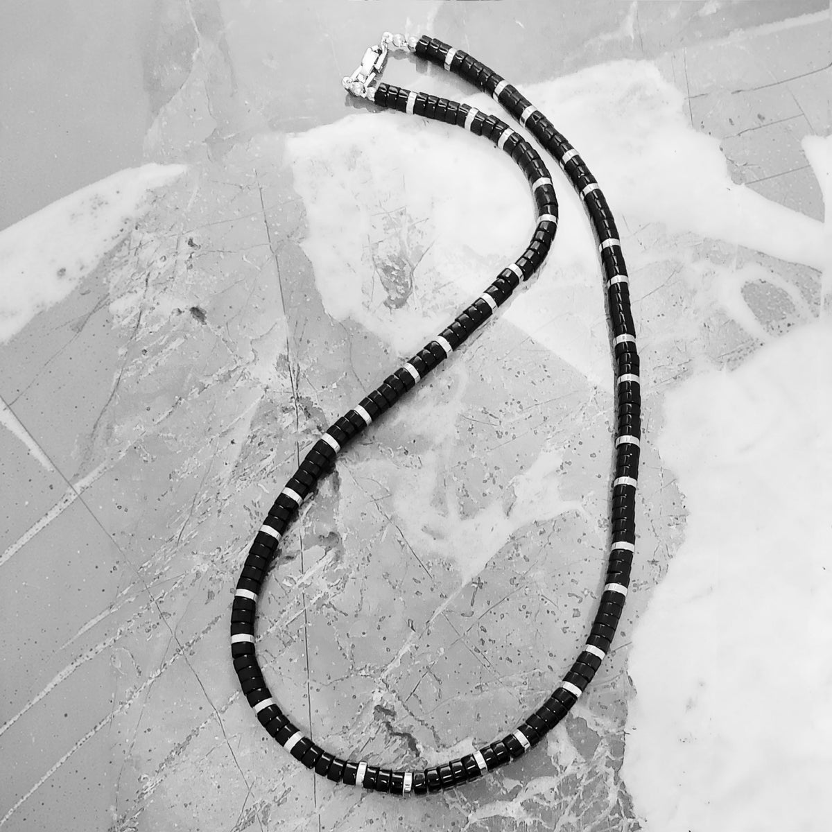 Black Onyx Heishi Necklace