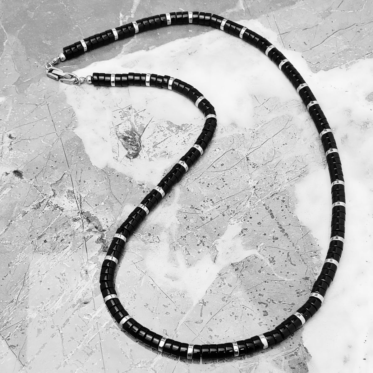 Black Onyx Heishi Necklace