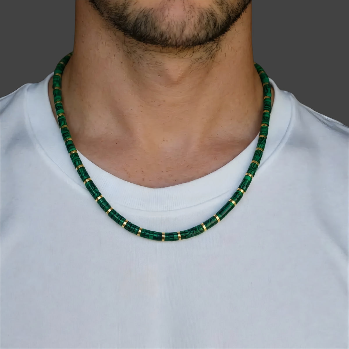Collana Heishi con malachite